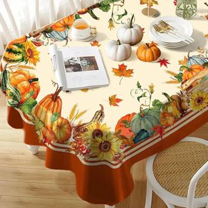 Nappe rectangulaire imperméable en Polyester pour décoration de fête de vacances, citrouille de Thanksgiving d'automne, pour la cuisine