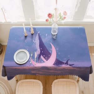 Tafel doek fantasie walvis afdrukken rechthoekige bureau schattig meisje kamer decor tafelkleed bruiloft decoratie cover mantel mesa
