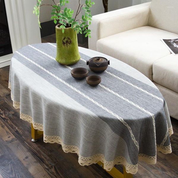 Nappe de table mode nordique nappe de café coton lin longue ovale thé canard en forme d'oeuf salon couverture