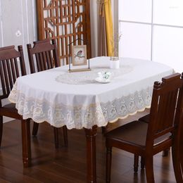 Tafeldoek mode ovaal tafelkleed PVC plastic waterdichte oliedicht huisdichte huishoudelijk kanten bronzing drukkapmat