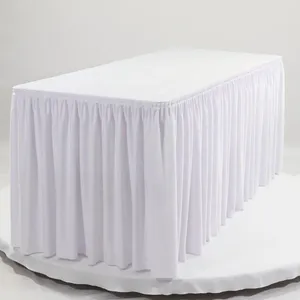 Nappe de table plissée à volants, 8 pieds, 183cm, longue jupe rectangulaire pour mariage El