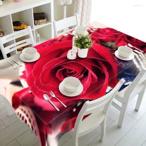 Nappe de Table à motif de grande Rose rouge, lavable, anti-poussière, pour la maison, le bureau, la cuisine, la salle à manger, décoration de fête de mariage