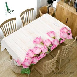 Tafelkleed mode roos bloem tafelkleed bruiloft decoratie feest arrangement salontafel restaurant open haard rechthoekig tafelkleed r230819