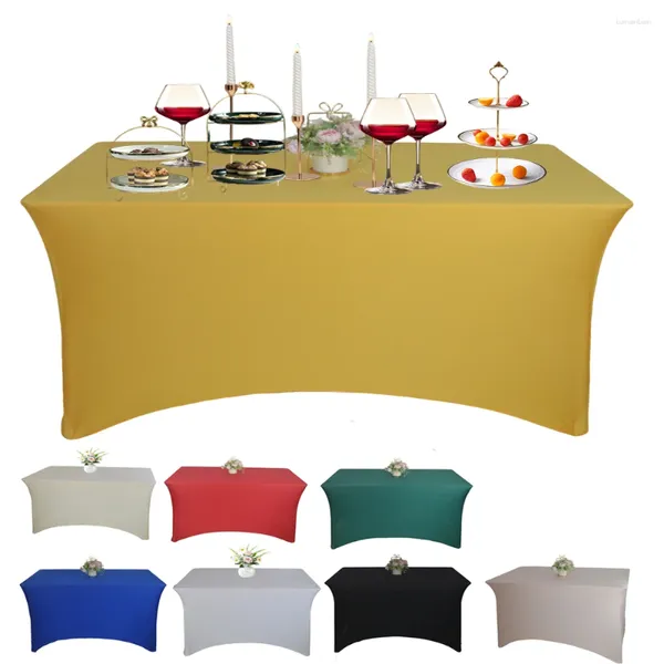 Nappe de Table ajustée noir/blanc, rectangulaire de 6 pieds, en Spandex élastique, pour lit de Massage, extensible, sans plis, pour mariage