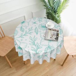 Tableau motif floral - nappe cyan 60in ronde 152 cm Soft Protecting Indoor / Outdoor