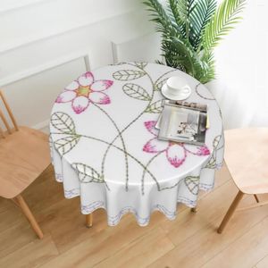 Table de table de fleur de fleur nappes rondes couvercle en polyester lavable pour les fêtes de cuisine de cuisine décor de table