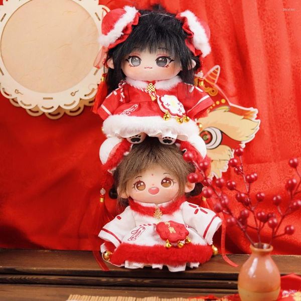 Mantel para muñeca de algodón de 20 cm, juguete, traje de cosplay, accesorios, regalo, traje de invierno Kawaii, vestido, tocado, ropa dulce y linda, cambio de ropa