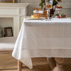 Tableau de nappe en coton en coton en coton blanc décoration de thé rectangle rectangle pour la cuisine de fête de mariage décor