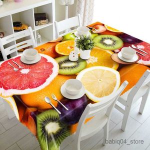 Nappes rectangulaires d'impression de fruits de nappe pour la décoration de la maison de table couverture de table à manger imperméable couverture de pique-nique R230819