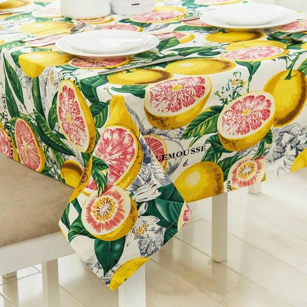 Nappe de table nappes de fruits nappe en toile de coton épais couverture thème d'été bureau décoration de la maison