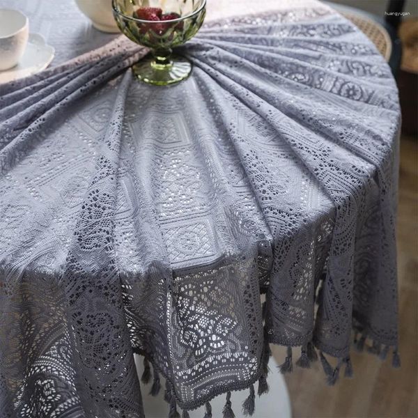 Nappe Gerring Crochet nappe ronde dentelle café couverture décoration de la maison noël TV accessoires de tournage