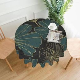 Pable de mesa Gingko biloba hojas de mantel estampado poliéster redonda gráfico de moda para decoración cena en casa
