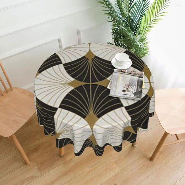 Nappe Ginkgo avec plante géométrique, couverture ronde d'extérieur, graphique Kawaii pour cuisine et salle à manger