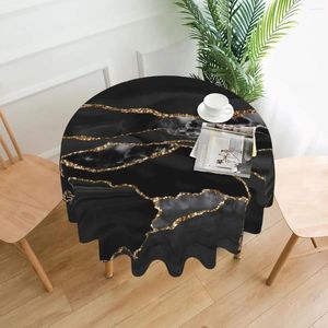 Table de table en marbre paillettes en marbre noir et or couvre rond extérieur graphique élégant pour salle