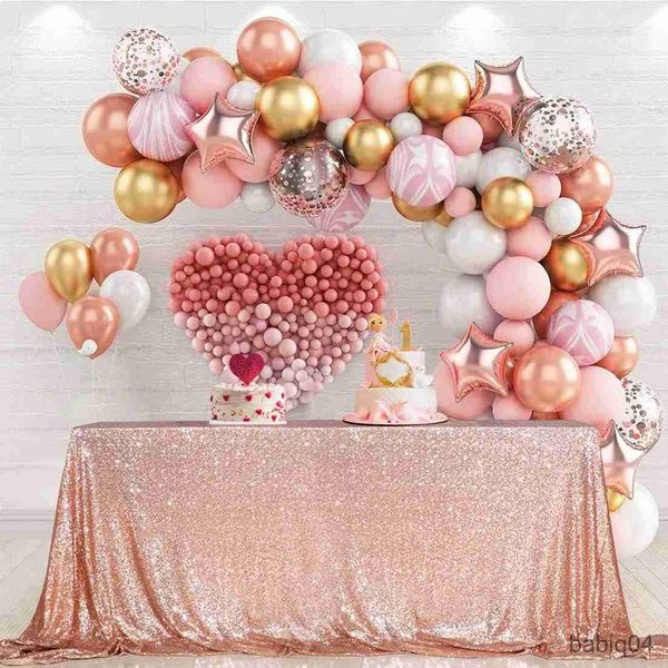 Nappe De Table Paillettes Paillettes Nappe Couverture De Table Rectangulaire Nappe En Or Rose Pour La Fête D'anniversaire De Mariage Décoration De La Maison Taille Personnalisée R230726