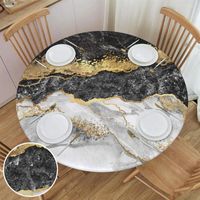 Light Luxury Nordic Marble Geometric Noir et Blanc Rose Nappe Rectangulaire  Table Basse Table à Manger Nappe Imperméable