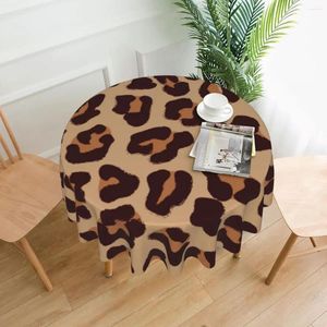 Mantel de leopardo marrón dorado, piel de Animal redonda para fiesta en casa, cubierta para comedor, decoración al por mayor