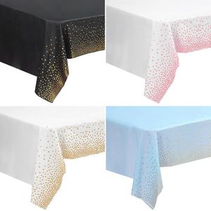 Nappe jetable à pois dorés, couverture de Table en plastique, anti-poussière, décorations de fête dorées, 22 modèles, YG1234