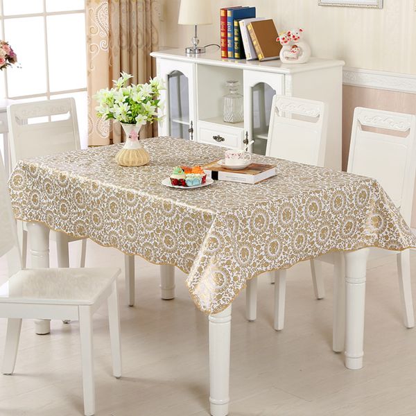 Mantel de hule dorado sobre cubierta de escritorio Rectangular, paño de Ramadán, paños impermeables para cocina, Mantel Impermeable 220906