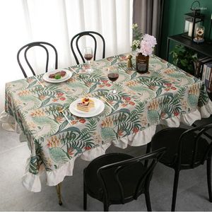 Tafeldoek groen plantpatroon straalt tafelkleed rechthoekige ronde ronde katoenen linnen stofdichte tafelblad coverrestaurant decoratief