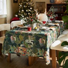 Mesa de mesa verde retro manta americano atmósfera comedor de comedor decoración casa pastoral