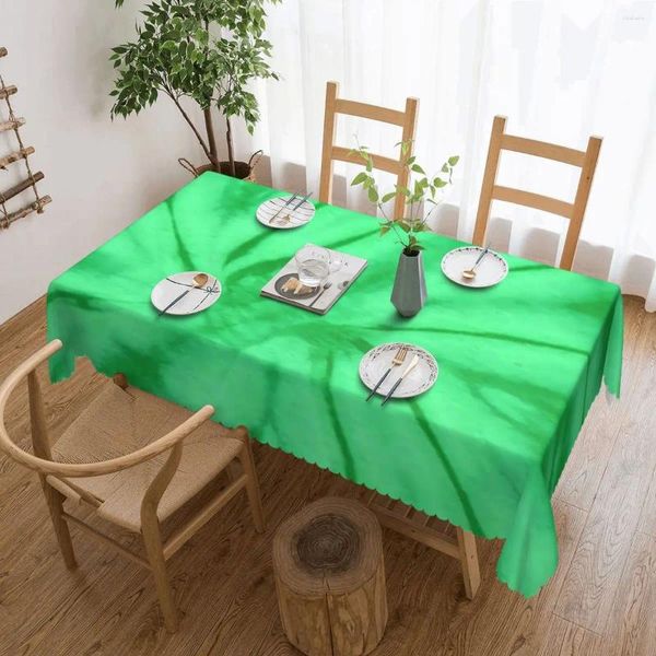 Tableau de nappe verte dye dye nappe rectangulaire couverture graphique tourbillonnant spirale pour les événements Faire de la fête de Noël polyester