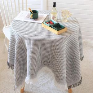 Nappe de Table grise, petite couverture ronde anti-poussière pour maquillage et chevet du café