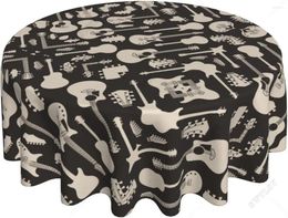Table de guitare en tissu nappe ronde 60 pouces imprimer en polyester étanche décorations d'étanchéité d'huile d'huile