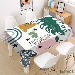 Mantel pintado a mano tela cuadrada/Rectangular a prueba de polvo cubierta de mesa para fiesta decoración del hogar TV cubre mesa R230726