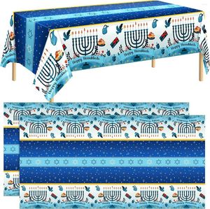 Tafeldoek gelukkig hanukkah tafelkleed joodse themafroting Hebreeuws festival van lichten feestkeukenaccessoires