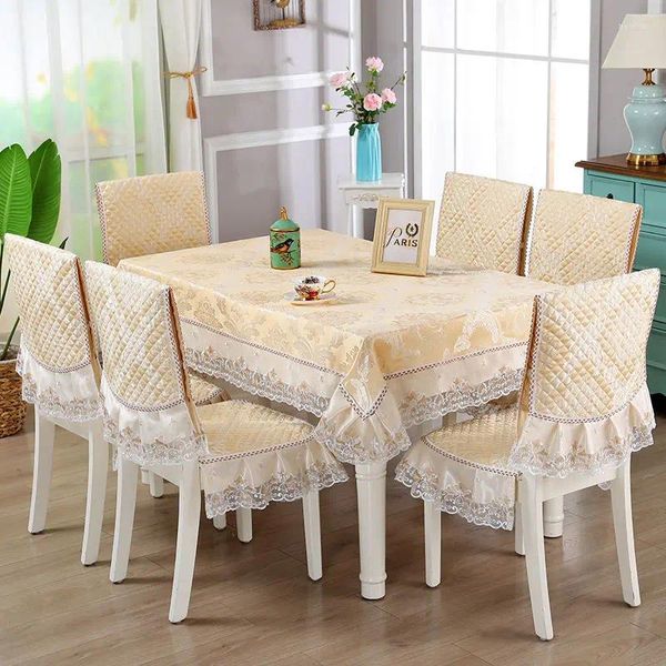 Nappe de table en Jacquard chinois haut de gamme, coussin de chaise de salle à manger rectangulaire, décoration de salon, ensemble de coussins imprimés à la mode