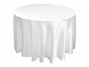 Nappe de table haute qualité 10 pièces Tvale diamètre 2.8M couverture en Satin blanc noir rond pour Banquet fête de mariage décor W108