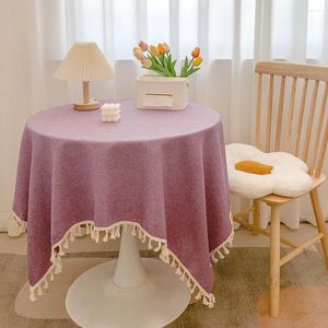 Tafelkleed Hoogwaardige Licht Luxe Stoffen Katoen en Linnen Japanse Ronde Tablelfricht Lang dineren J6A2717