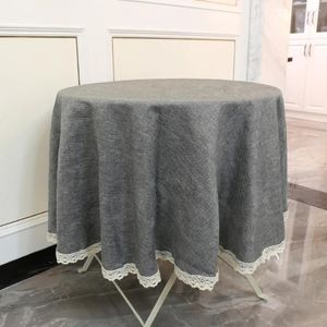 Table de table de haute qualité des nappes rondes en dentelle nappe en lin en coton