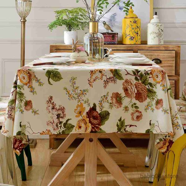 Tela Decoración del hogar Table Mesa de mesa de estampado floral Mat de la cubierta Rectangular Rectangular Flower Decoración de bodas de la mesa R230727