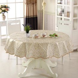 TABLE DIKE HOME ROUND COVER Waterdicht Verjaardagsfeestje Keuken PVC TABLECLOTH NAPPE TOVAGLIA NATALIZIA E047