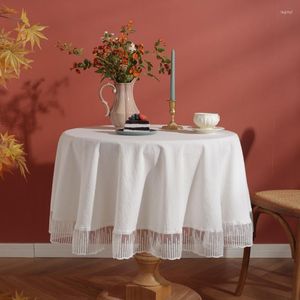 Nappe de table INS French Luxury El Wedding White Lace Round Cover Hem Nappe