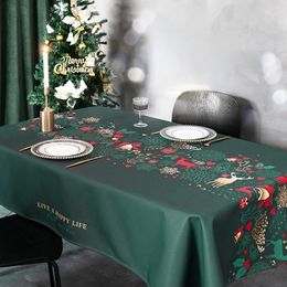 Nappe de table Ins Wind Feast Tissu de Noël Nappe d'art imperméable et résistante à l'huile Accessoires de décoration de fête de vacances domestique Tapis de table 231207