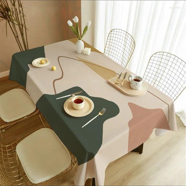 La mesa de mesa es escaldada resistente al agua y lavable.Estilo simple Morandi Light Luxury Home Fabric D6O3715