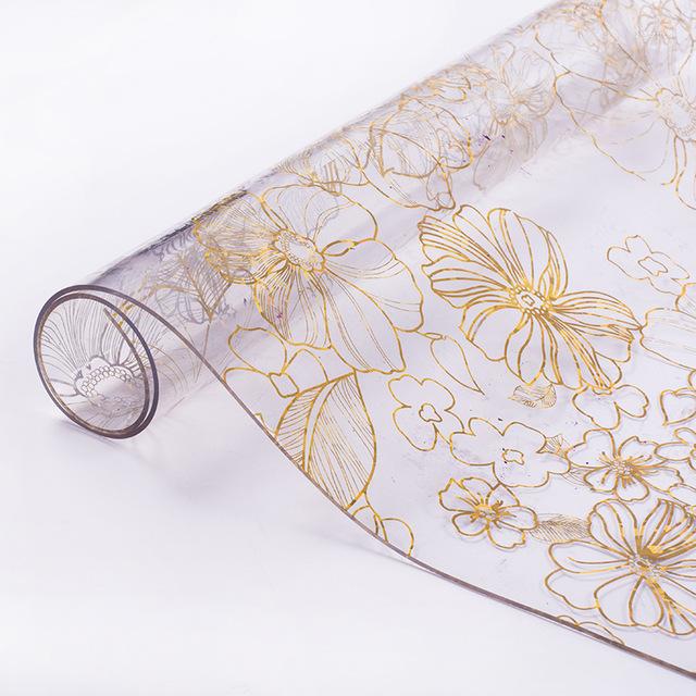 Bordduk Kawaii Flower Mönster Oljetät Vattentät PVC -borddukplastplast klar matt mjuk glas kristallbrädor placemats textiler dekor