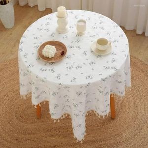 Tafel doek Korea bloemen katoenen ronde tafelkleed gegolfde anti-vlek koffieafdekking voor dineren