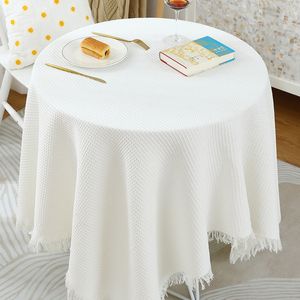 Nappe de table en dentelle de coton et lin tricoté, couverture en tissu de bureau, couverture décorative pour canapé, déjeuner 220906