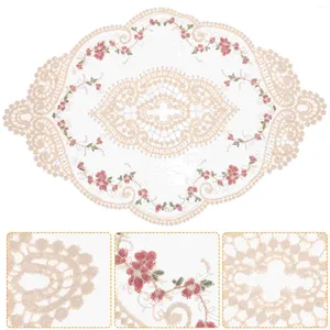 Nappe de table dentelle broderie napperon décor à manger rétro couverts tampons accessoires napperons rond lait soie Crochet napperons blanc