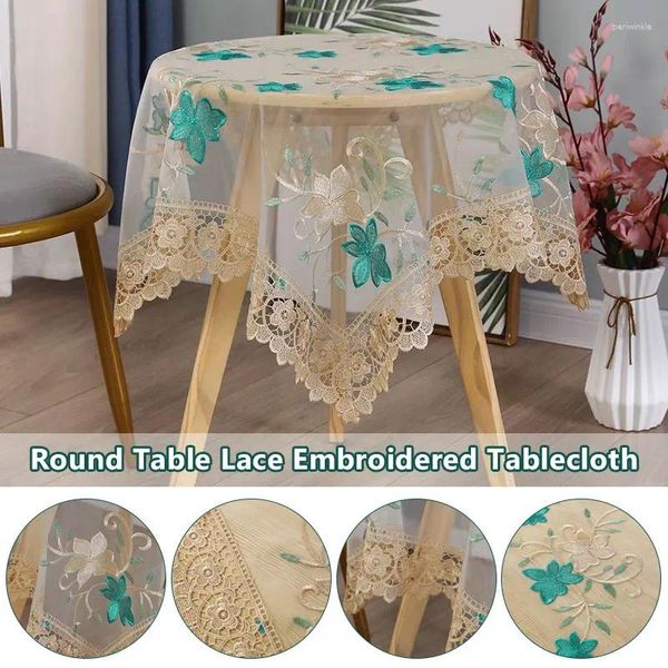 Table de table en tissu en dentelle brodées florales de style européen couvre la poussière pour la maison el décor le thé réfrigérateur