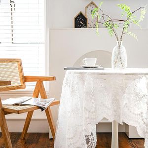 Table de table en dentelle rétro nappe à rectangle blanc couverture de rectangle de mariage décor de décoration de pique-nique