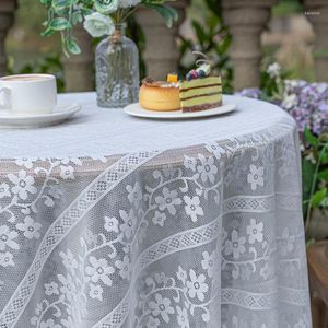 Tafelkleed kanten tafelkleed wit bruiloftsfeestje decor retro borduurwerk dineeromslag decoraties ronde