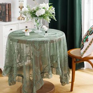 Nappe de table en dentelle, nappe à volants, style Rococo français, carré européen, rond, pour balcon, Arrangement de pique-nique