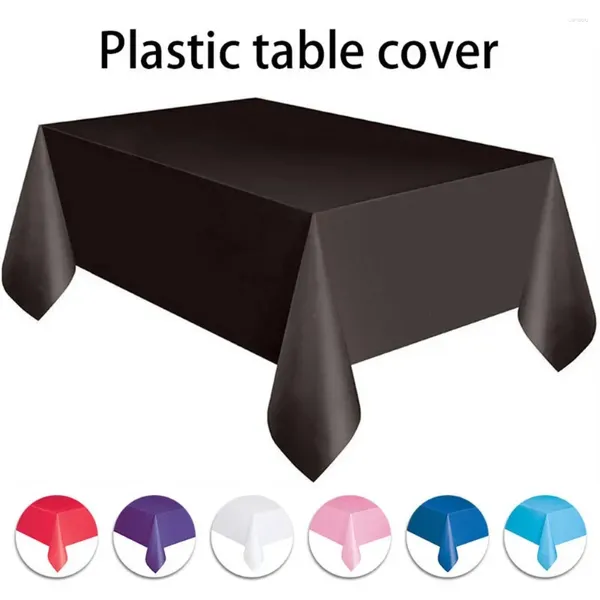 Nappe de table grande couverture rectangulaire en plastique fête couleur unie anniversaire nappe jetable carrée