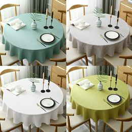 Nappe de table grande nappe ronde couleur unie coton et lin salle à manger 231122