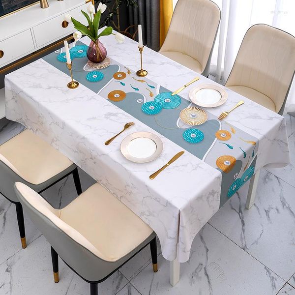 Nappe de table légère de style scandinave Sinker gris résistant à l'huile non lavable rectangulaire tapis de café salle à manger